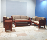 Handmade Carved Indian Furniture Teak Wood 5 Piece sofa Set